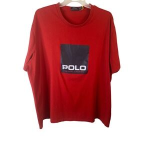 Polo Ralph Lauren Mens Big 3XB Red Graphic Logo T-Shirt Short Sleeve Cotton